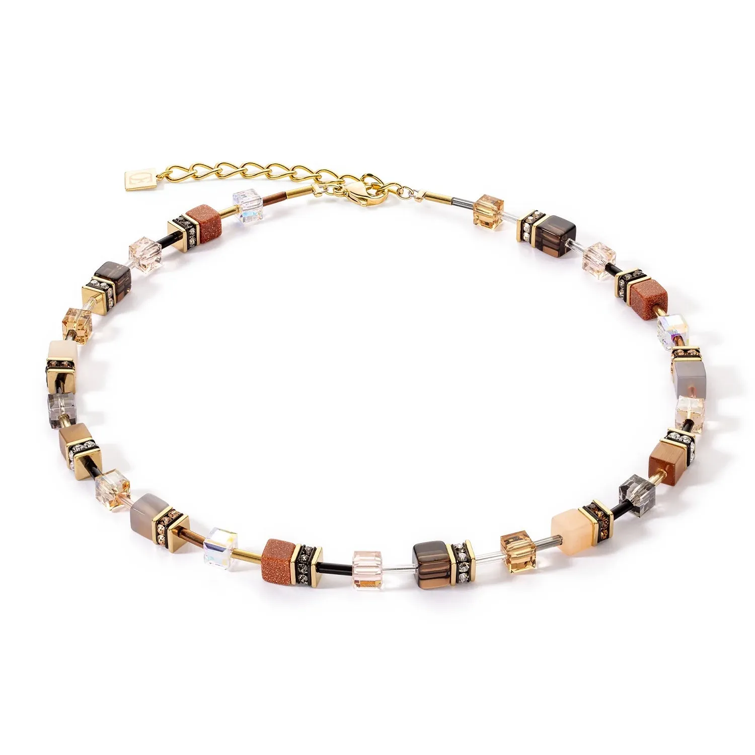 GeoCUBE Iconic Precious Necklace Brown