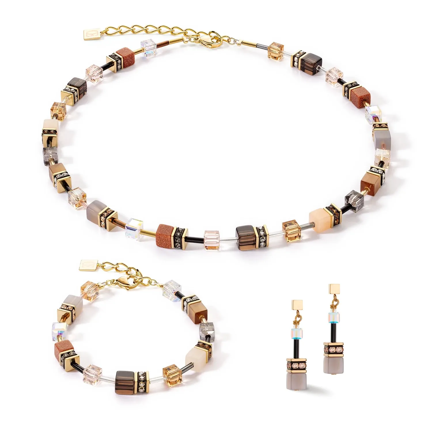 GeoCUBE Iconic Precious Necklace Brown