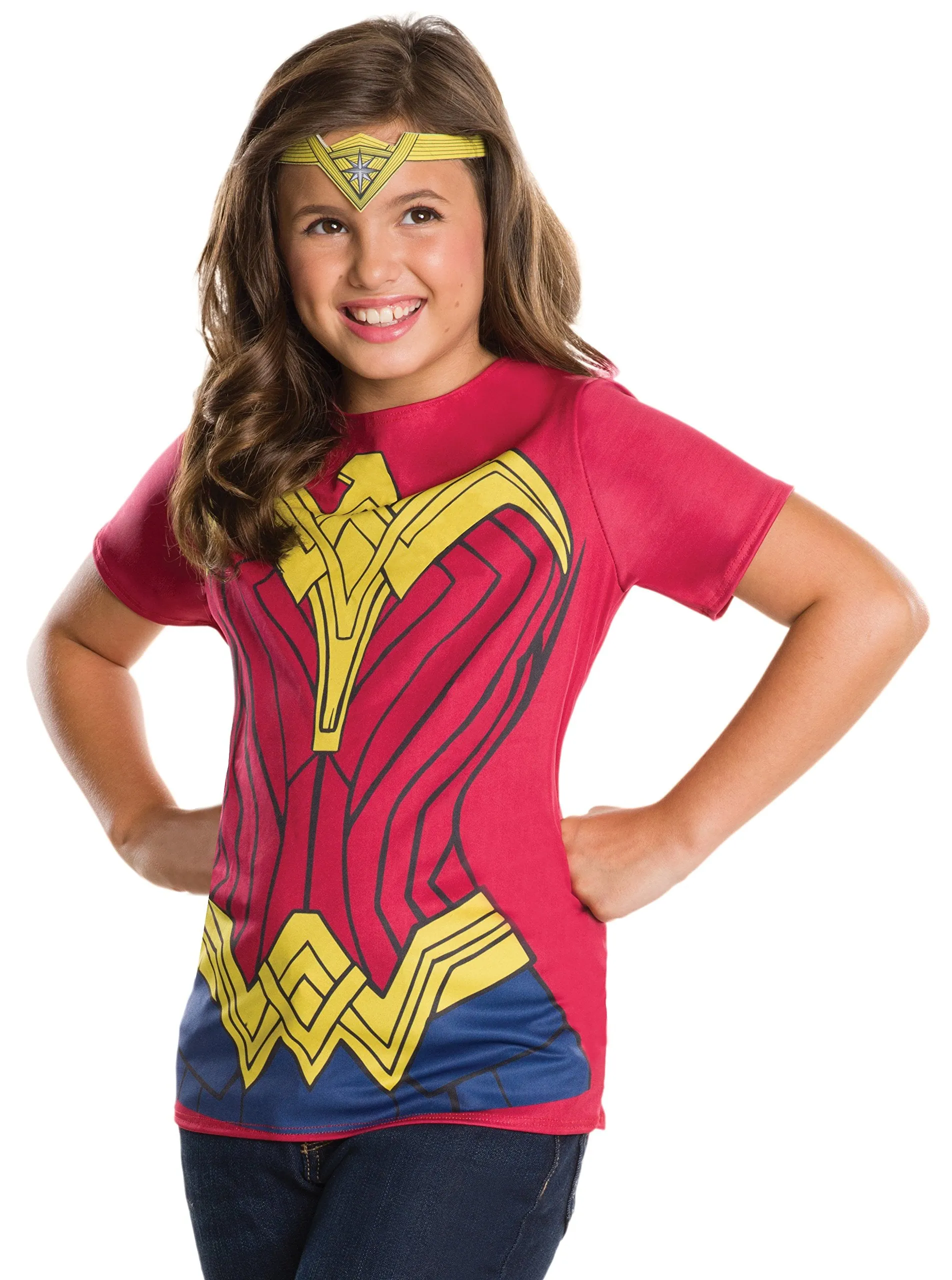 Girls Batman v Superman Dawn of Justice Wonder Woman Top and Tiara Costume