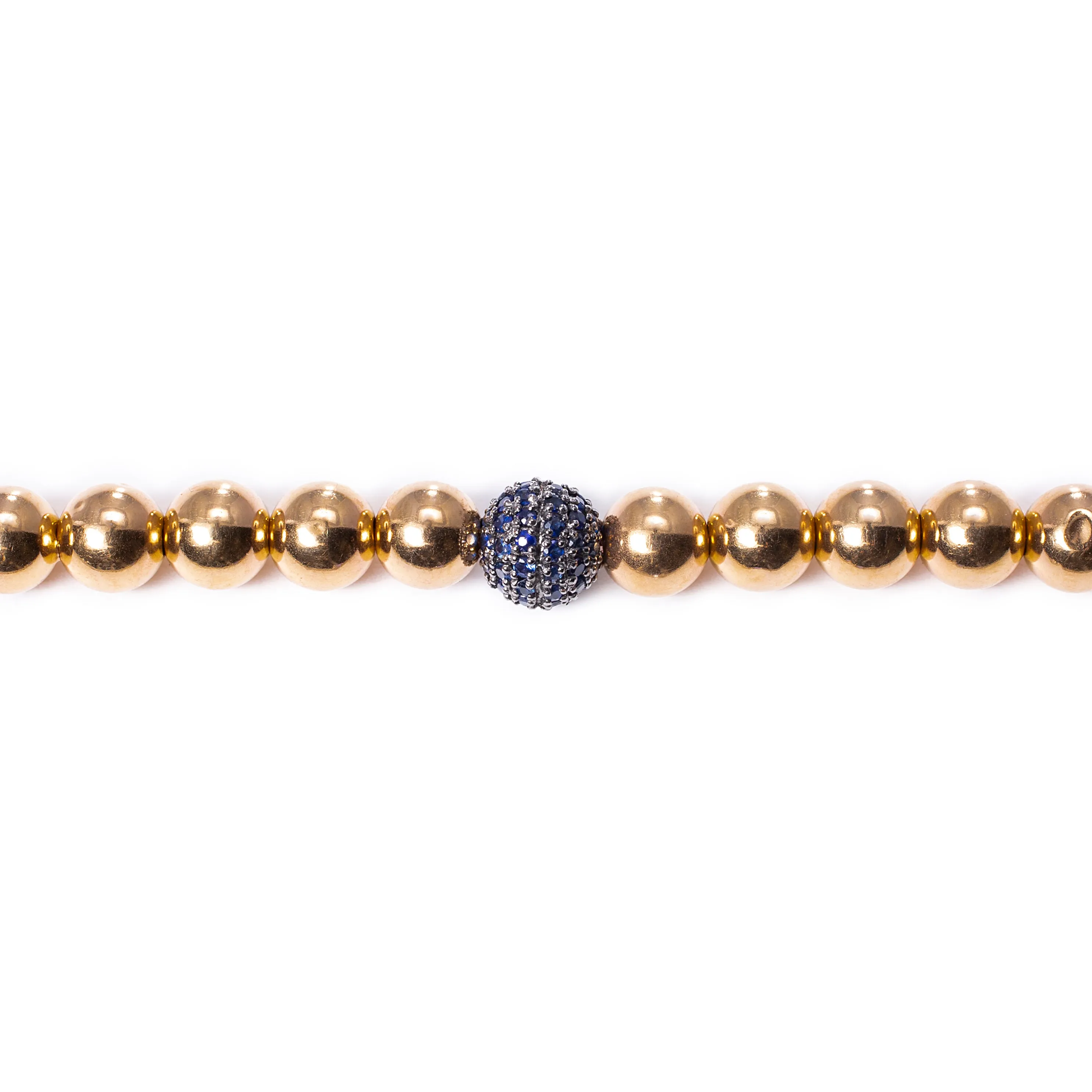 Gold & Black Diamonds Ball Bracelet