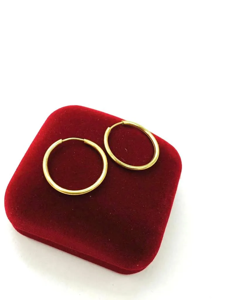 Gold F Endless Hoop Earrings for Womens 21x21mm Dainty Hoop Earrings Ear Piercing