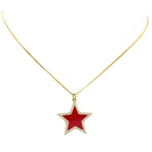 Gold Filled Cubic Zirconia Star Pendant Necklace