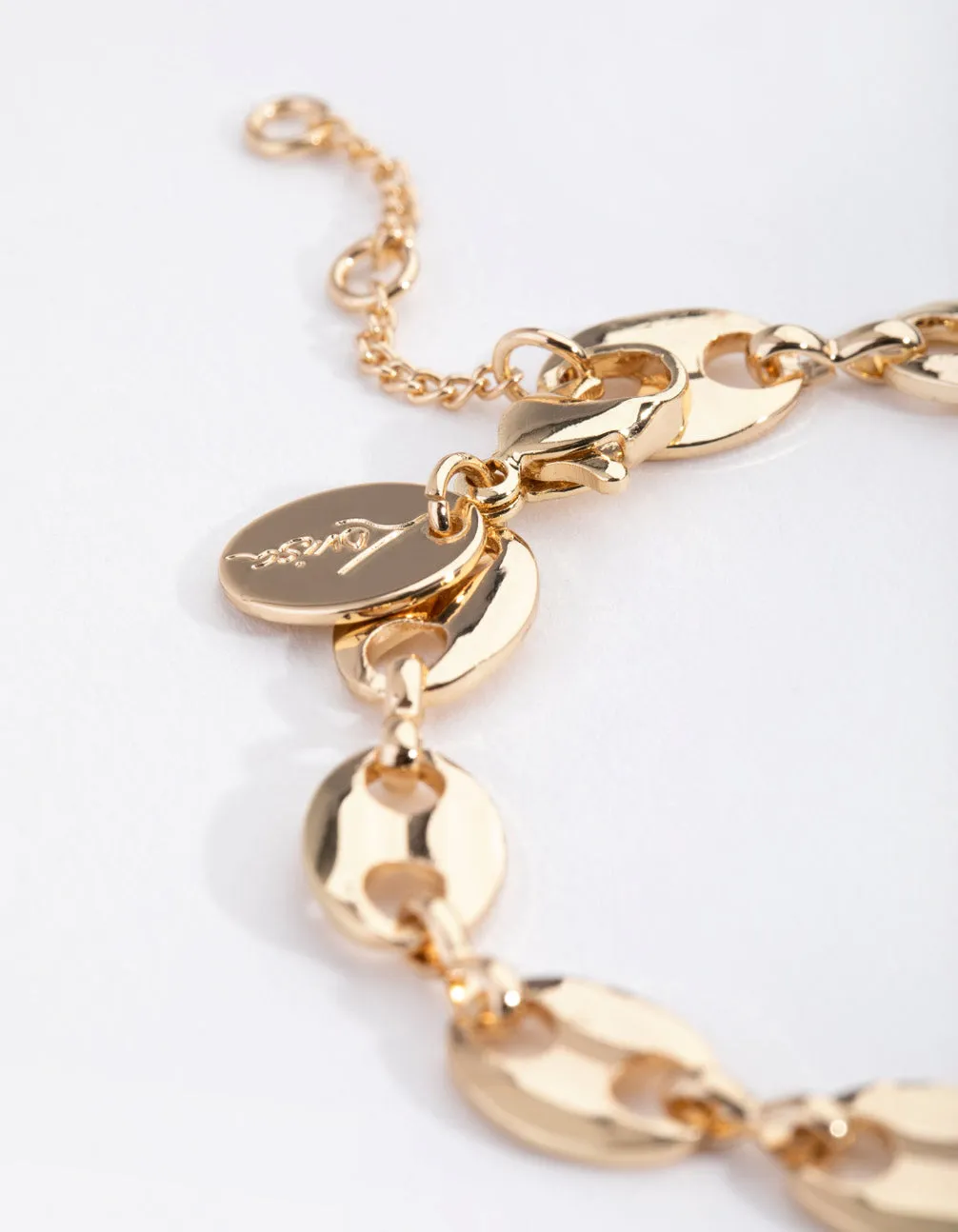 Gold Plated Circle Mariner Bracelet