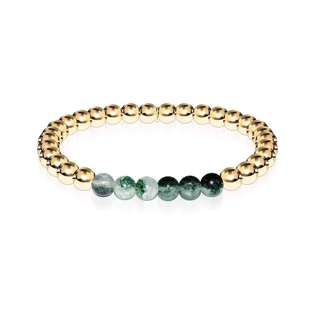 Grateful | 18k Gold | Green Leaf Agate | Expression Bracelet