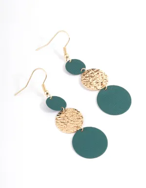 Green Multi Graduated Circle Drop Earrings