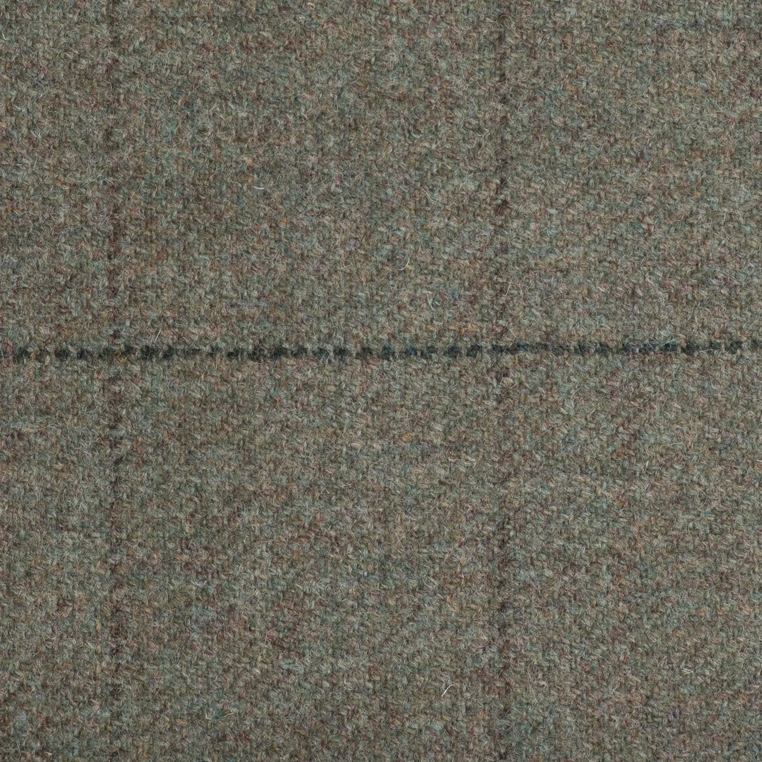 Green With Brown And Dark Green Check Moonstone Tweed All Wool