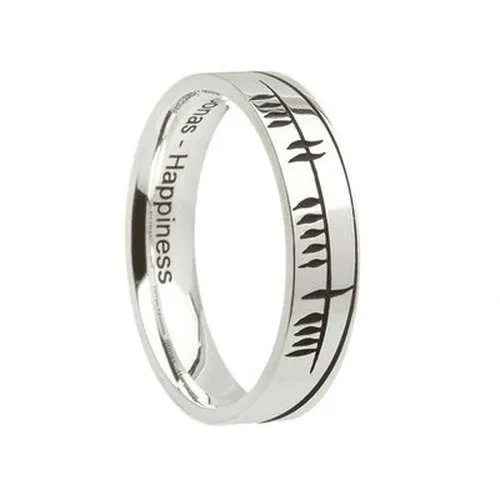 Happiness Ogham Etched Band