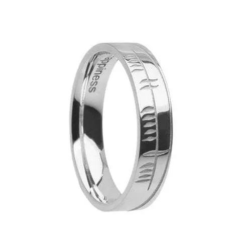 Happiness Ogham Etched Band