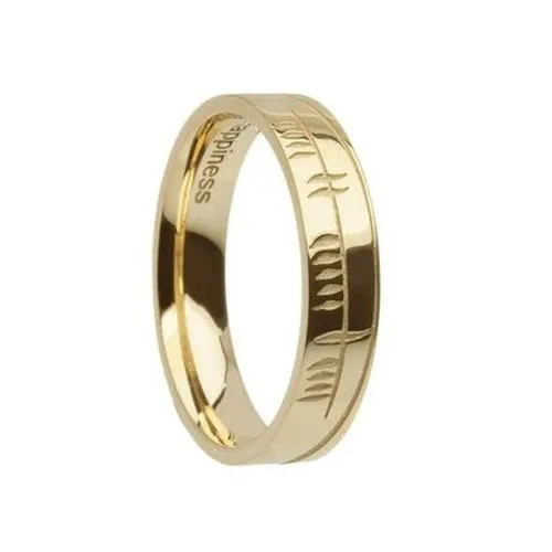 Happiness Ogham Etched Band