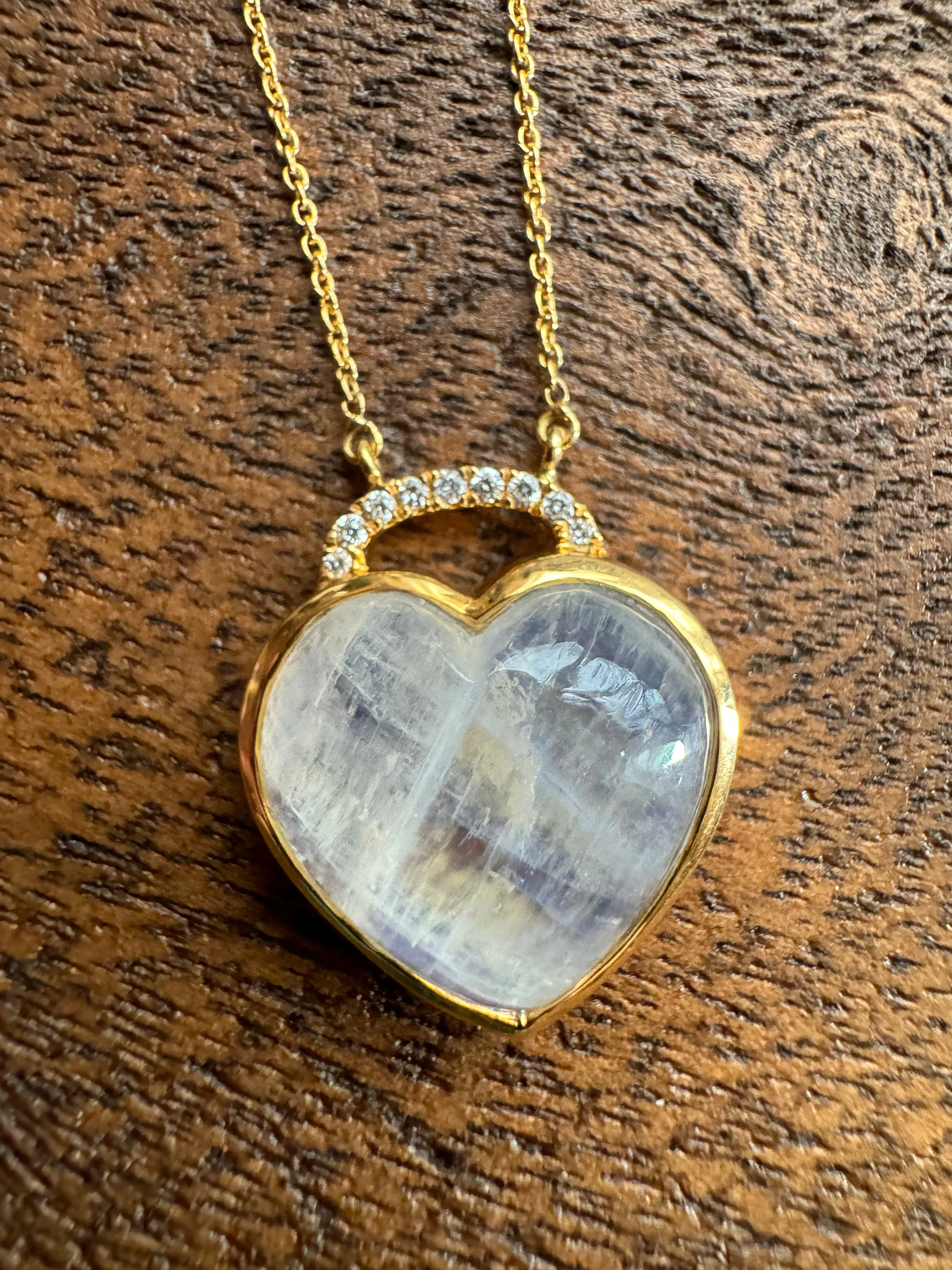 Heart Moonstone Pendant