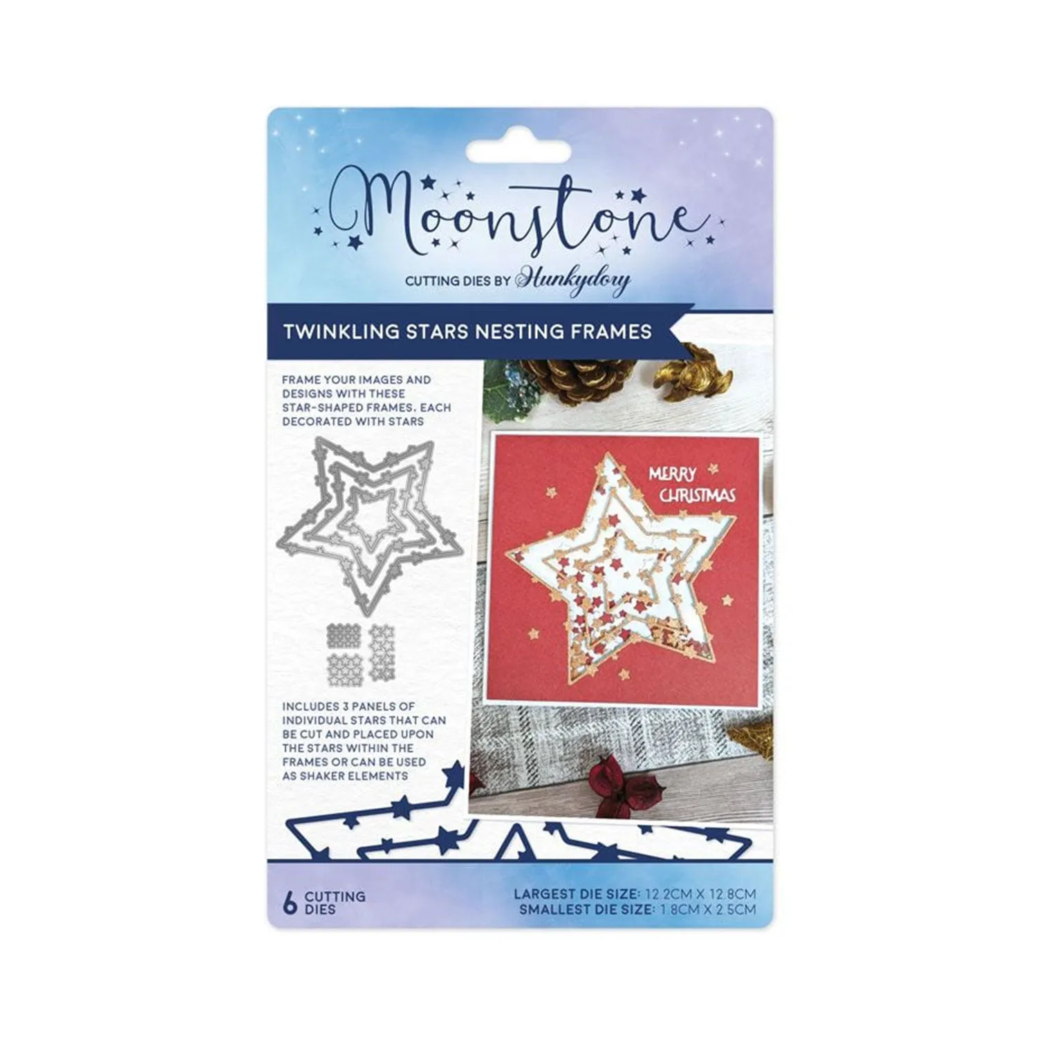 Hunkydory Moonstone Dies - Twinkling Stars Nesting Frames*