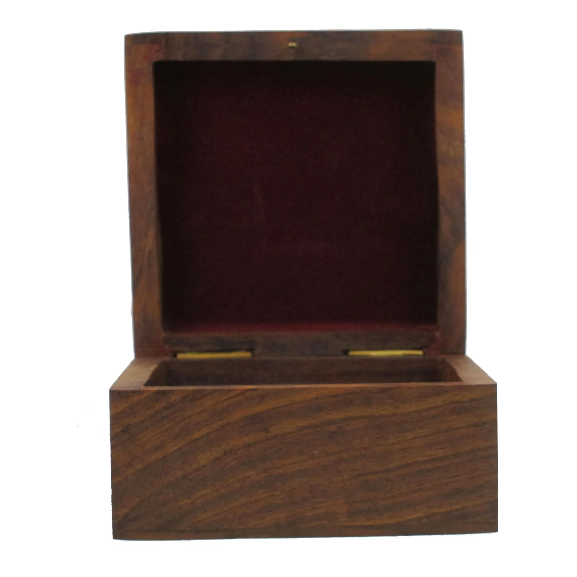 Indian Jewelry Holder - 4 x 4 x 2.25 Inch Small Wood Box - Jewelry Boxes for Bracelet - Present for Her