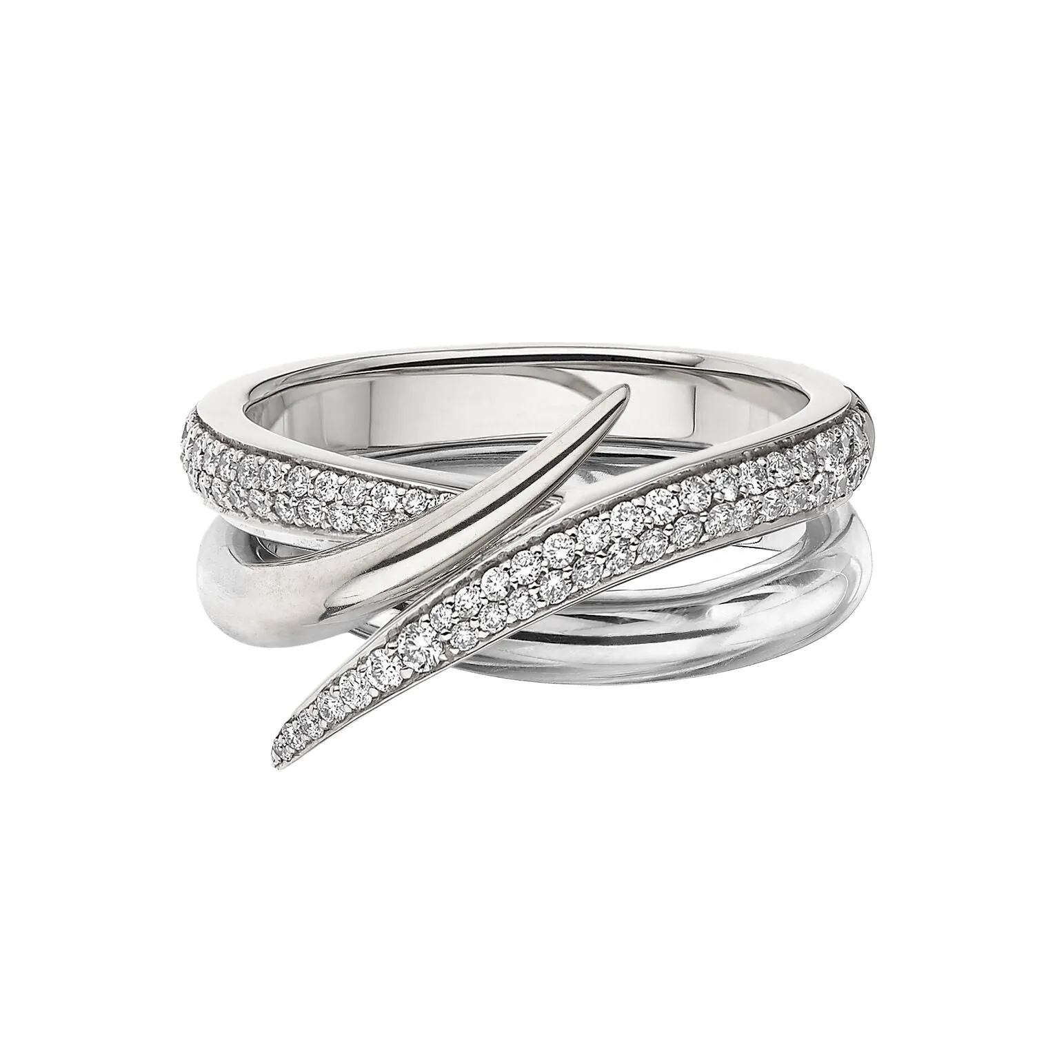 Interlocking Single Ring - 18ct White Gold & Diamond