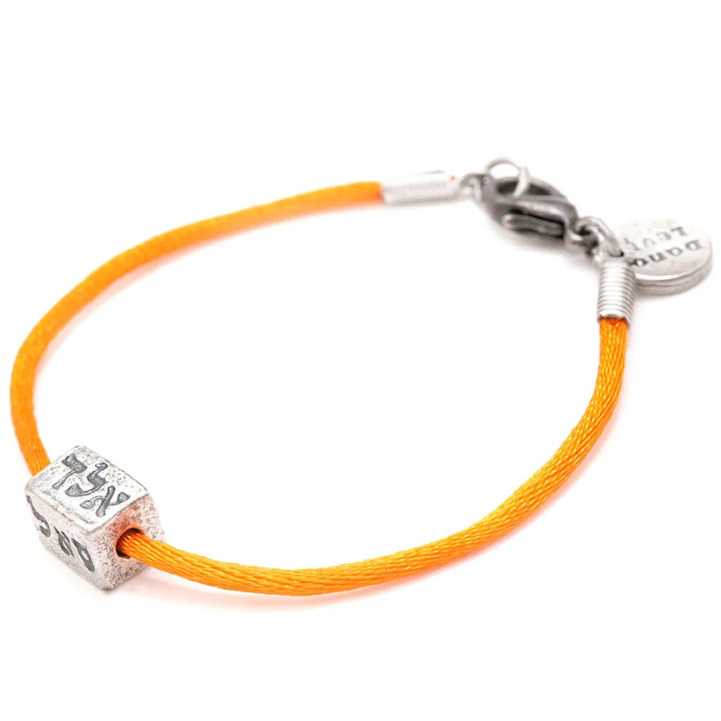 Kabbalah Blessings Cube Satin Cord Bracelet