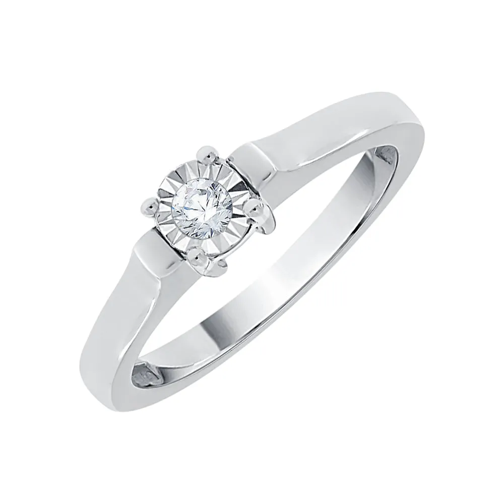 KATARINA 1/10 cttw Miracle Plate Diamond Solitaire Engagement Ring