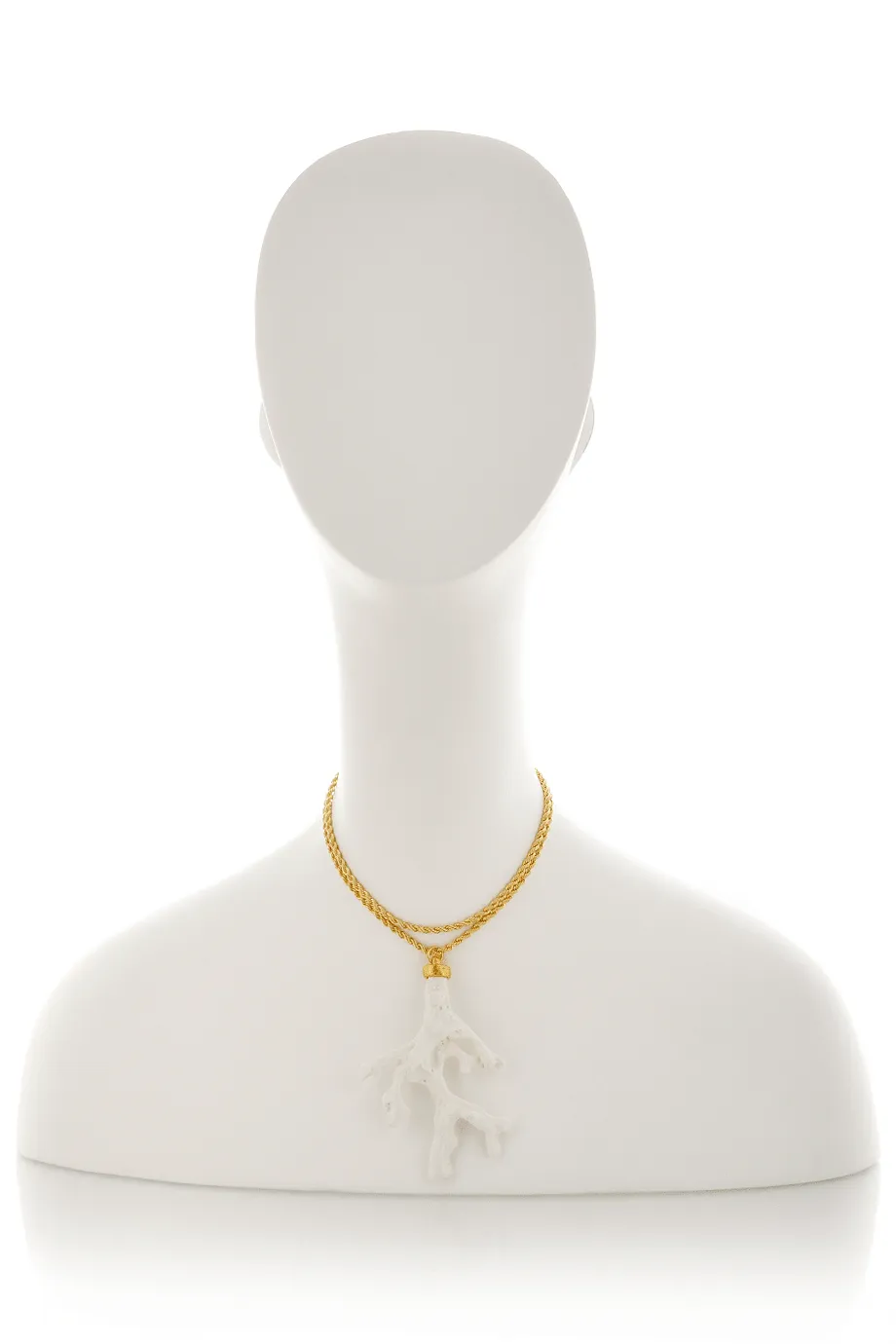 KENNETH JAY LANE CORAL BRANCH White Pendant