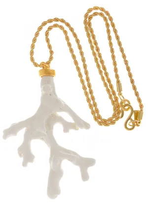 KENNETH JAY LANE CORAL BRANCH White Pendant