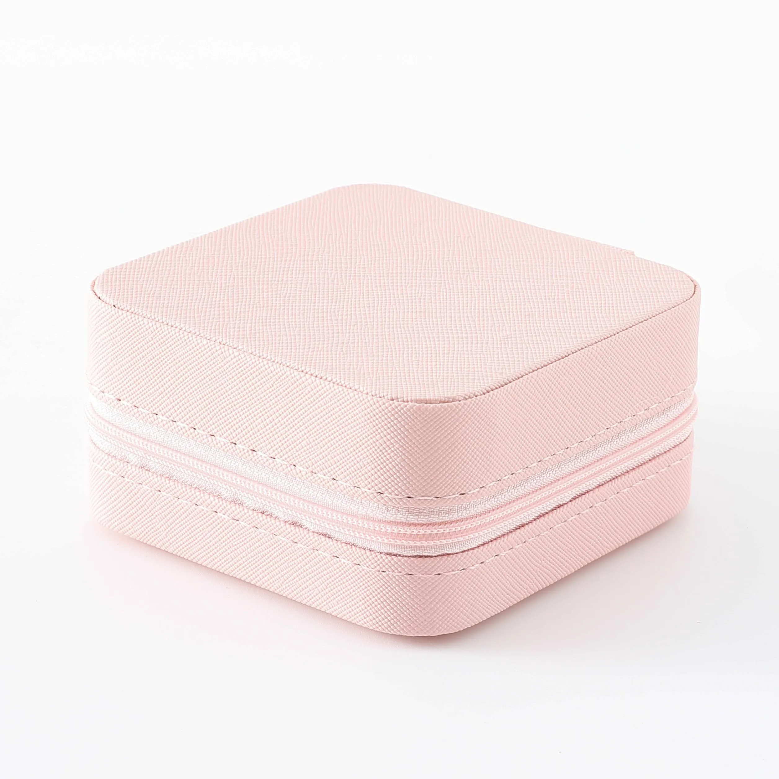 Kuber Industries Pack of 1 Mini Jewelry Box | Travel Jewellery Organizer Storage Box | Portable Case for Rings Earrings| Portable Jewelry Organizer | Proposal Gifts for Women Girl |YXX-024 | Pink