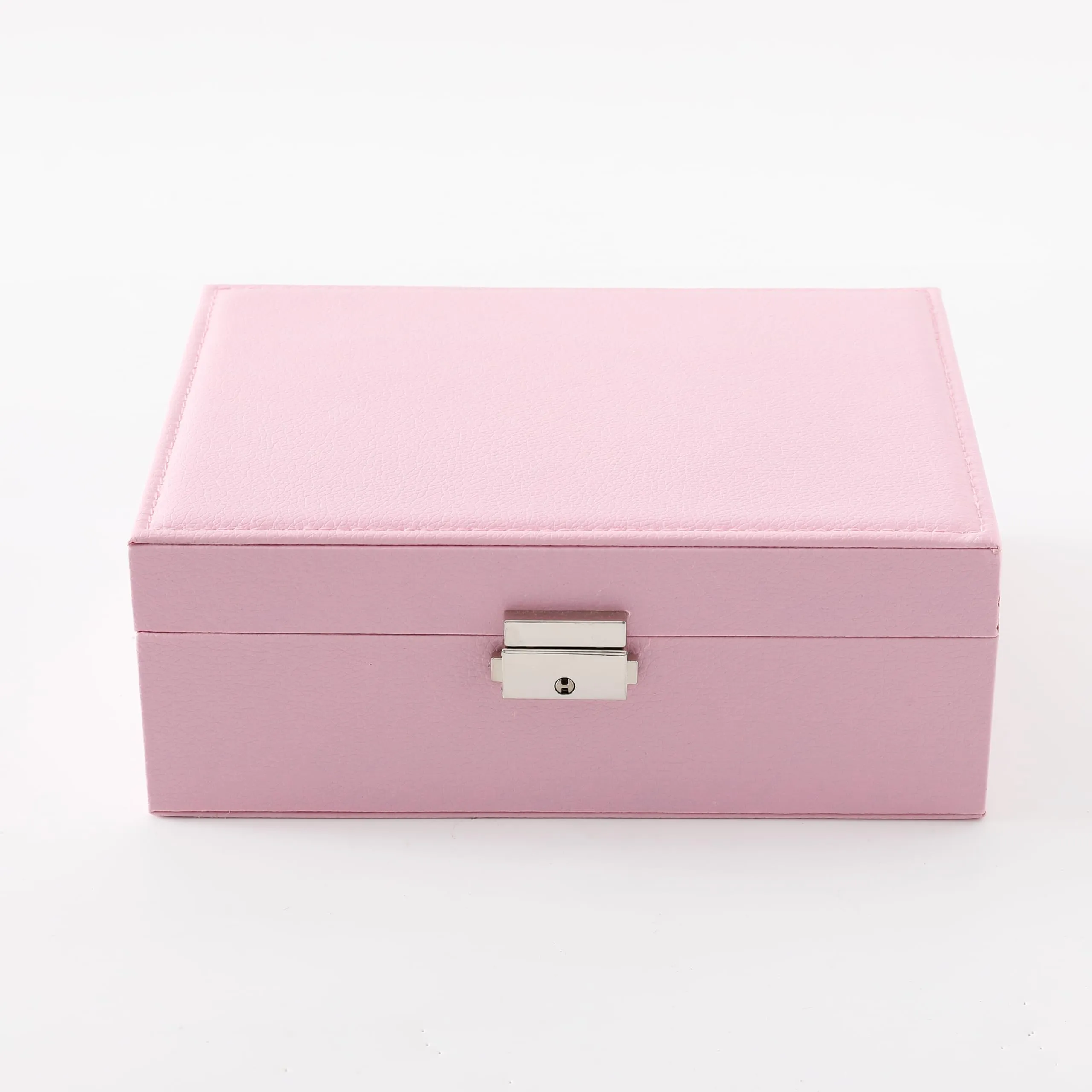 Kuber Industries Pack of 1 Mini Jewelry Box | Travel Jewellery Organizer Storage Box | Portable Case for Rings Earrings| Portable Jewelry Organizer | Proposal Gifts for Women Girl |YXX-026 | Pink