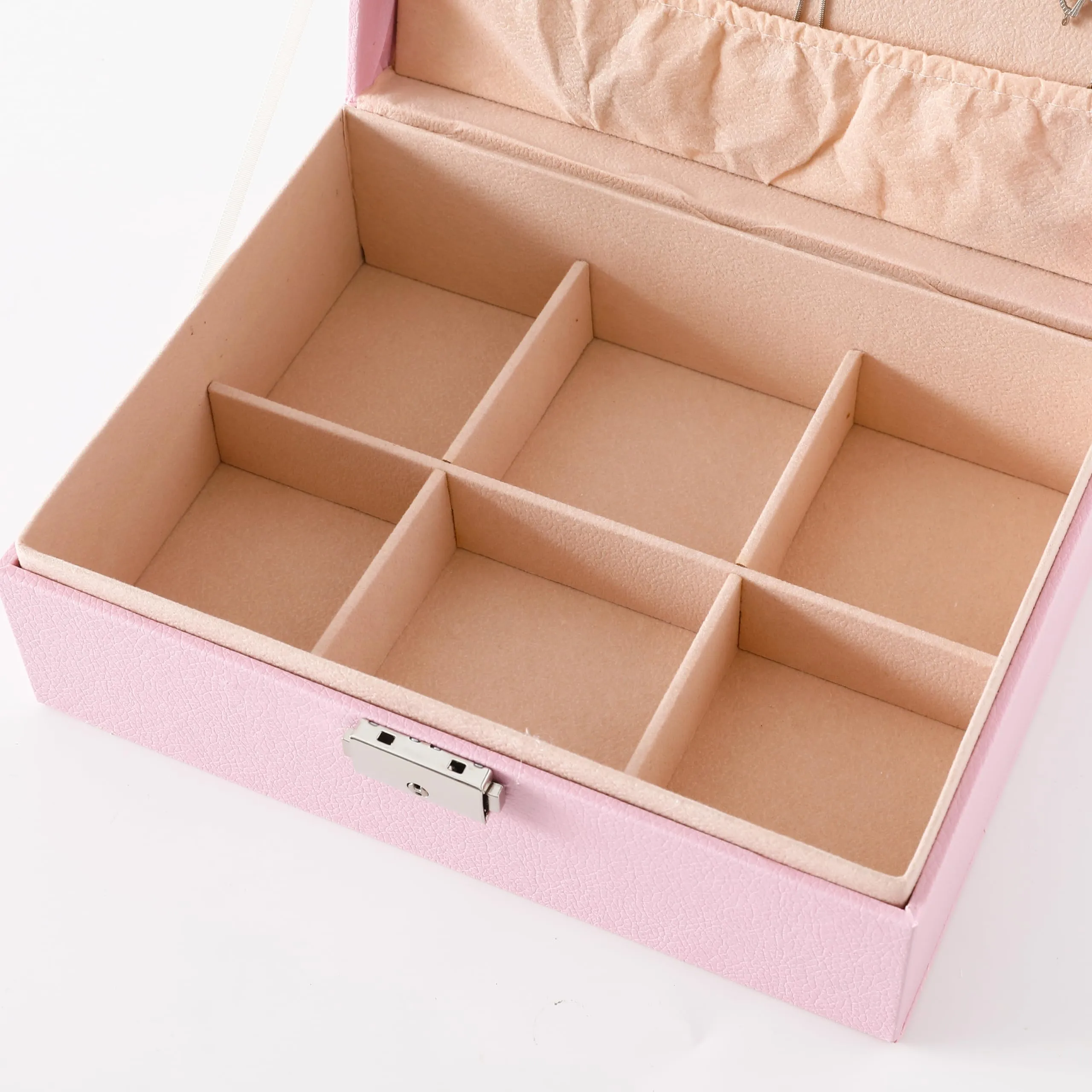 Kuber Industries Pack of 1 Mini Jewelry Box | Travel Jewellery Organizer Storage Box | Portable Case for Rings Earrings| Portable Jewelry Organizer | Proposal Gifts for Women Girl |YXX-026 | Pink