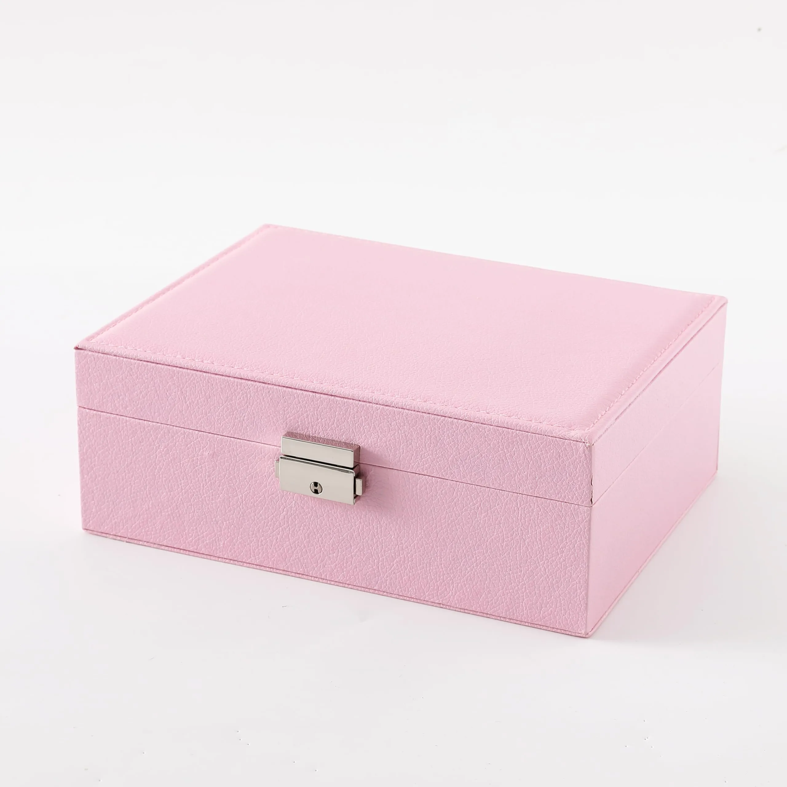 Kuber Industries Pack of 1 Mini Jewelry Box | Travel Jewellery Organizer Storage Box | Portable Case for Rings Earrings| Portable Jewelry Organizer | Proposal Gifts for Women Girl |YXX-026 | Pink