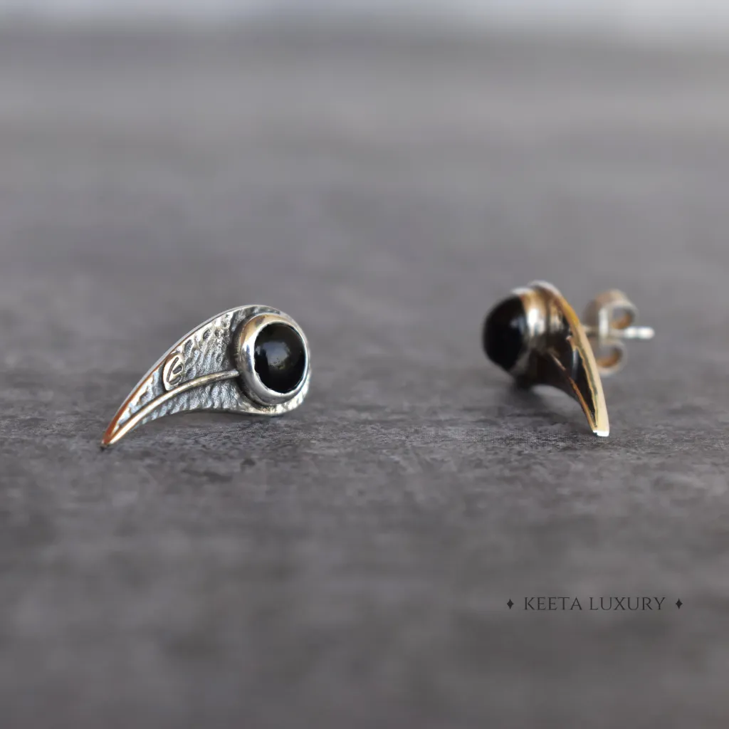 Leaf Bud - Black Onyx Studs