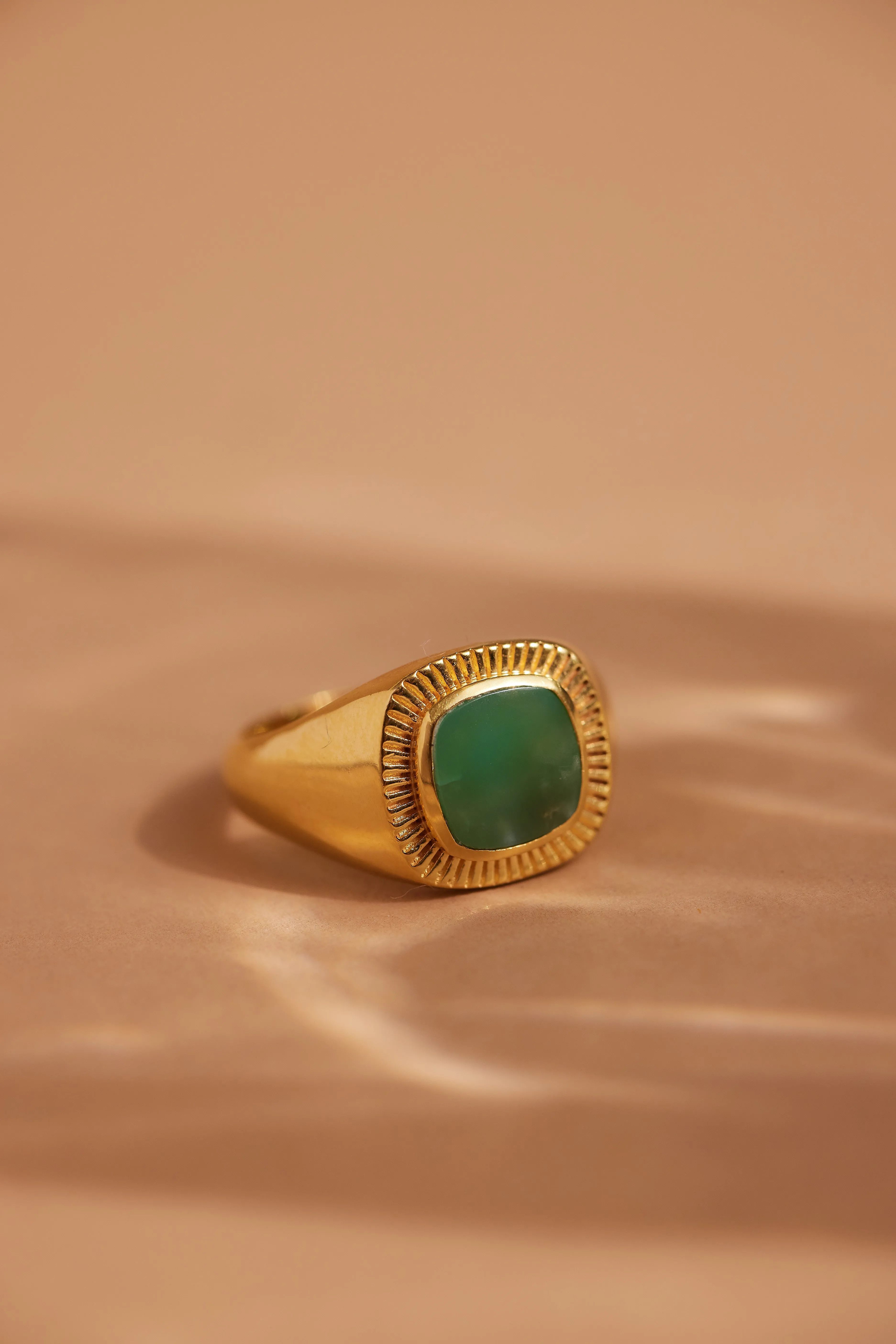 Lennox Green Onyx Gold Ring