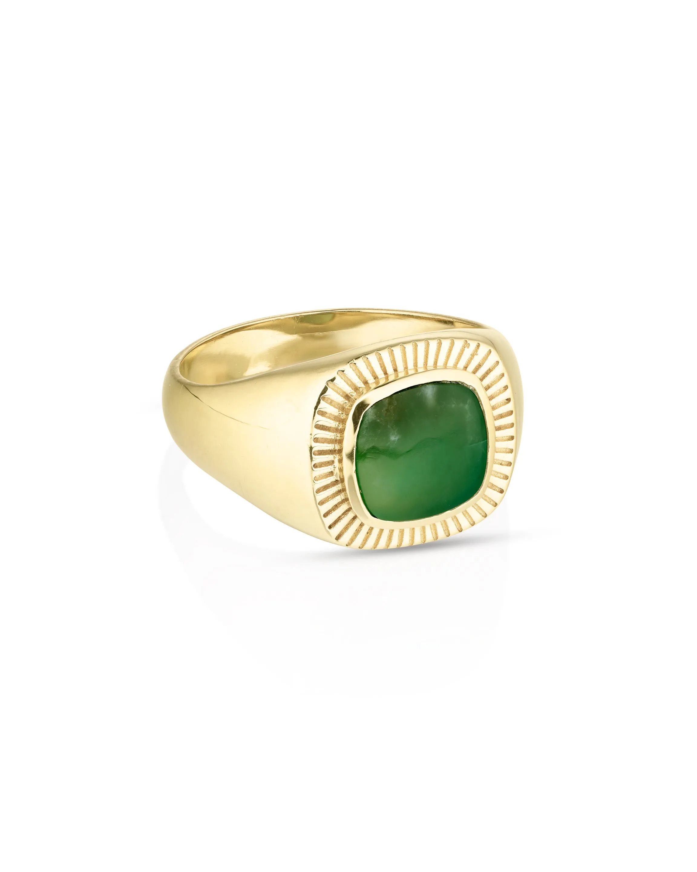 Lennox Green Onyx Gold Ring