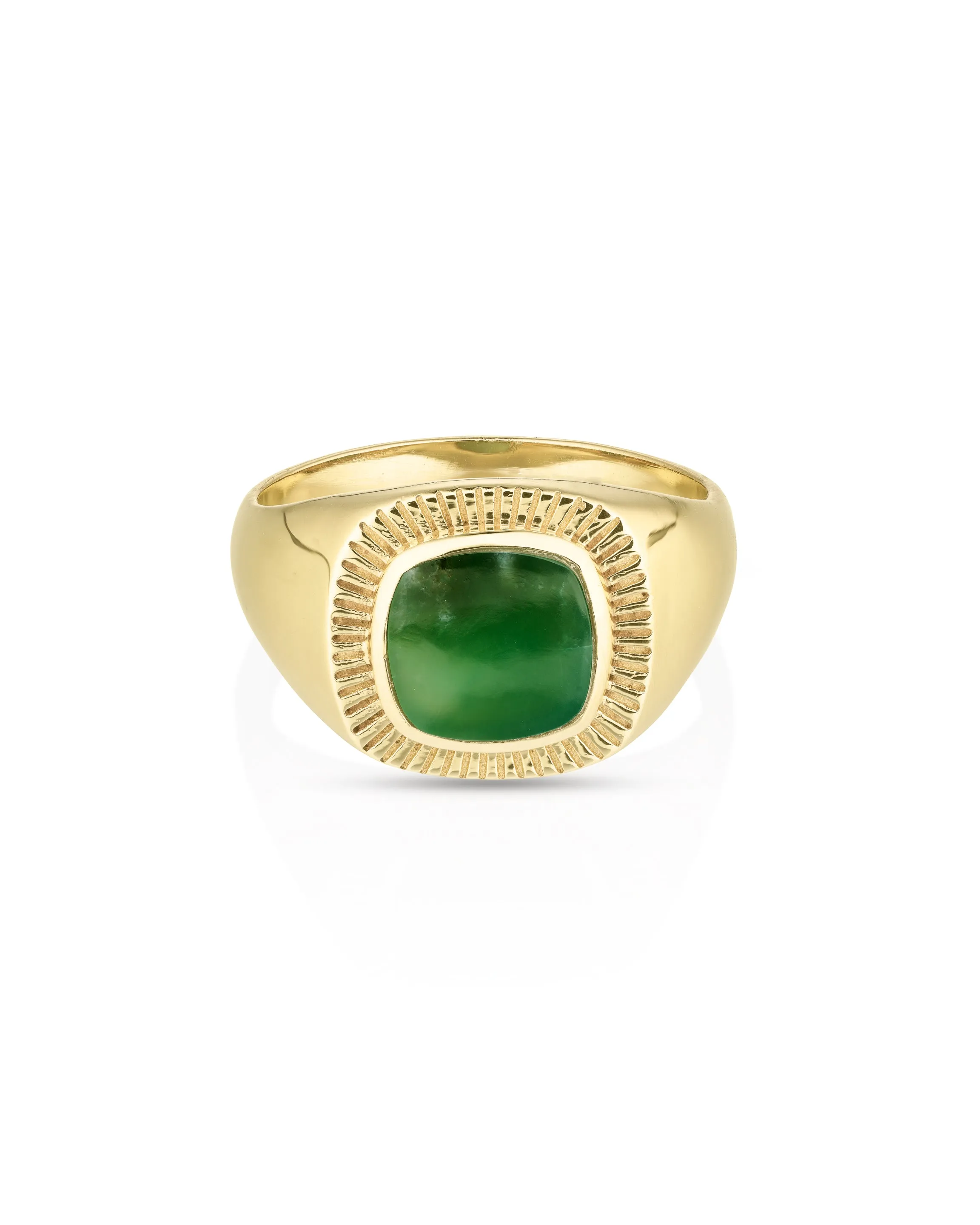 Lennox Green Onyx Gold Ring