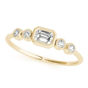 Louisa Emerald Cut Milgrain Diamond Ring