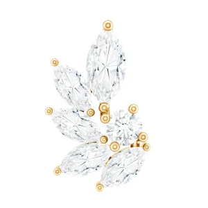 Marquise Cut Moissanite Cluster Cartilage Earring