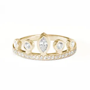 Marquise Tiara Crown Uqnie Diamond Ring