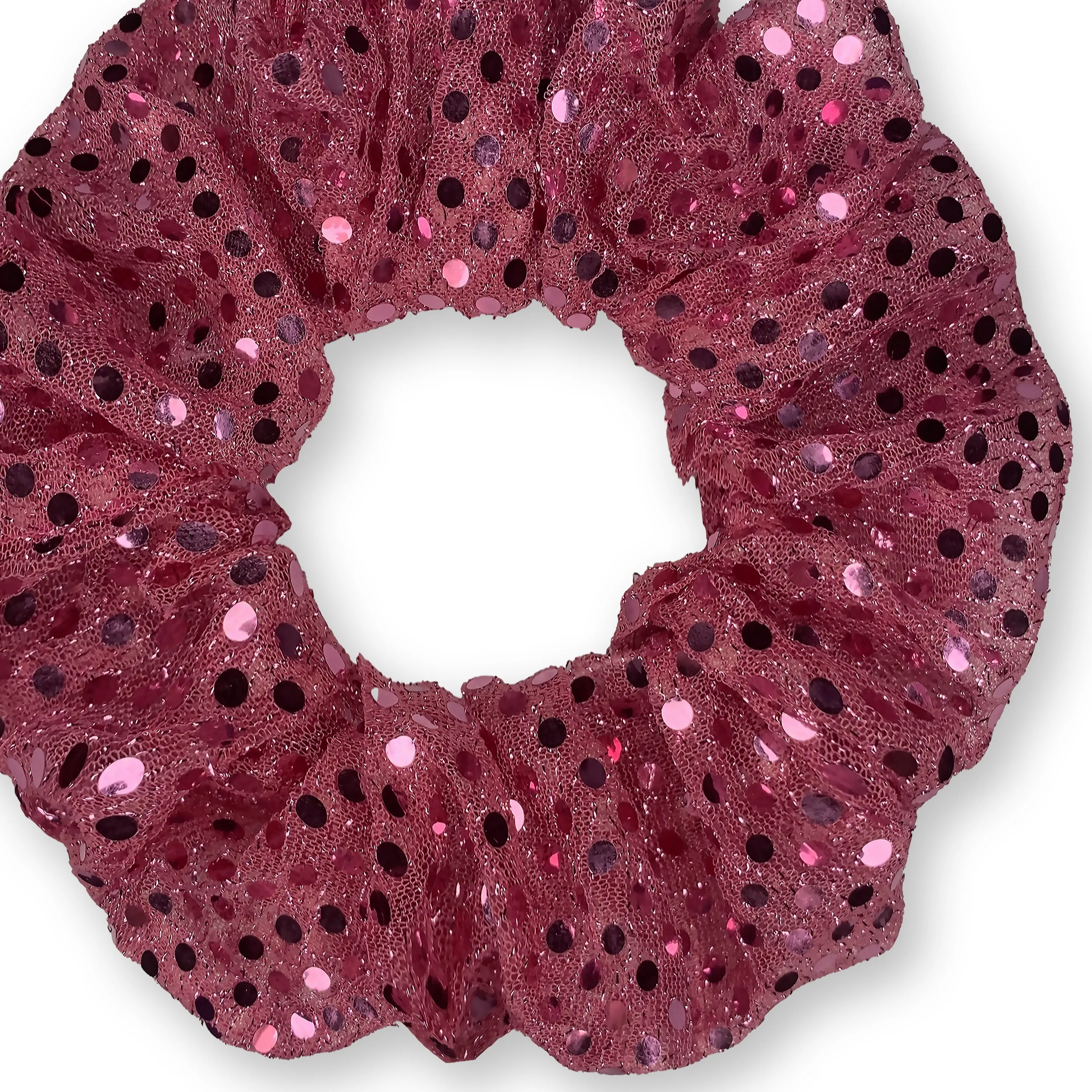 Metallic Sequin Scrunchies Available in 3 Sizes Coral