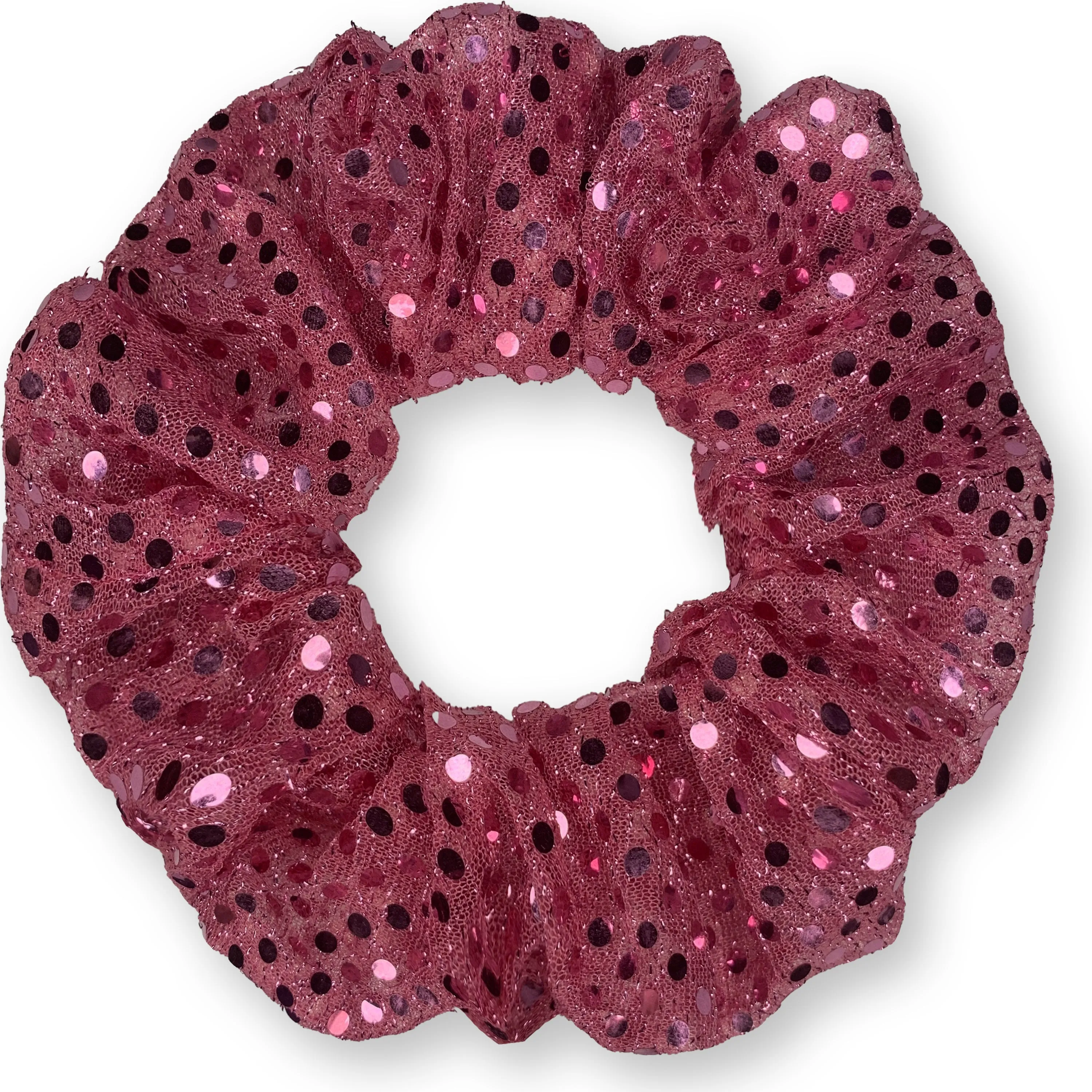 Metallic Sequin Scrunchies Available in 3 Sizes Coral