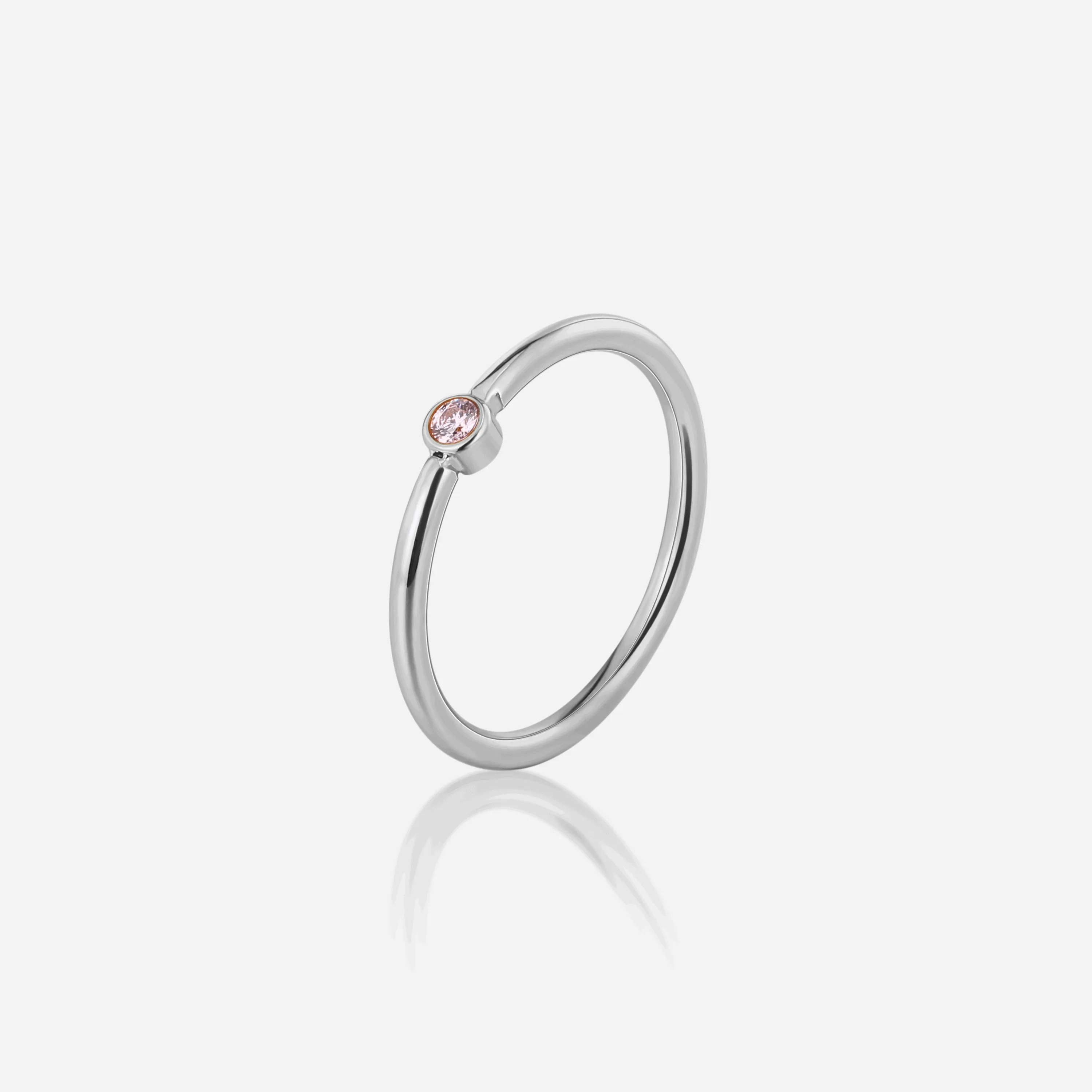 Mini Stacking Birthstone Ring - Silver