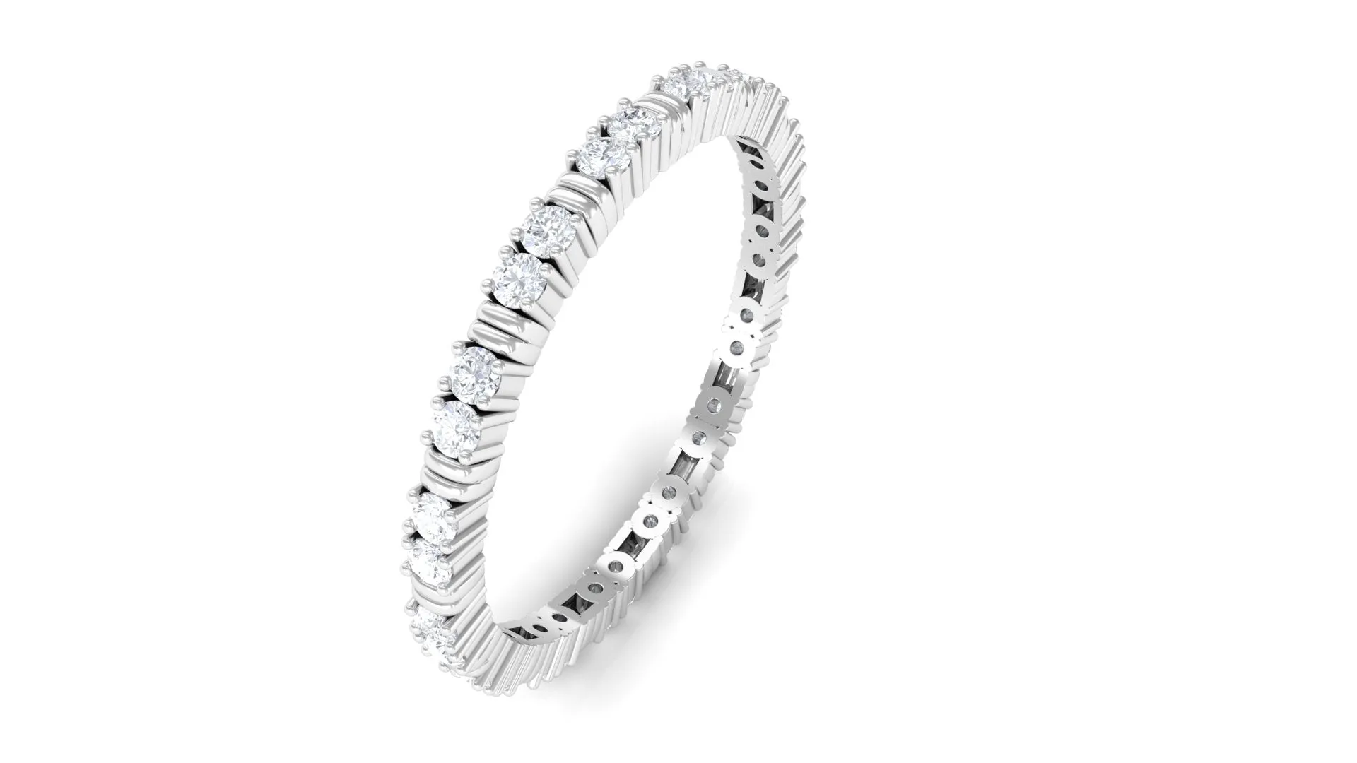 Minimal Stackable Eternity Ring with Moissanite