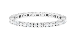 Minimal Stackable Eternity Ring with Moissanite