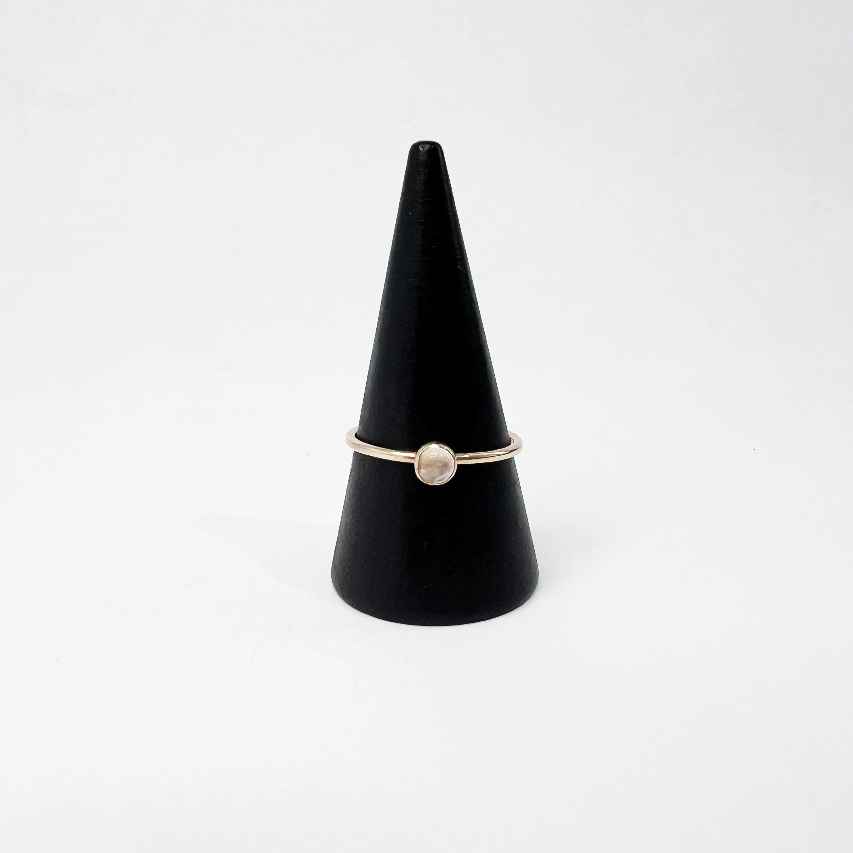 Moonstone Stacking Ring in 14 Karat Yellow Gold