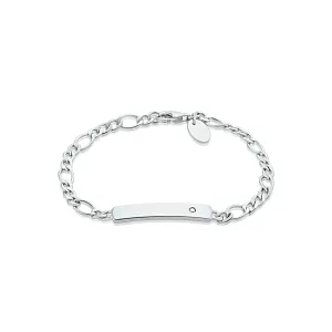 My First Diamond Kids Sterling Silver ID Name Plate Bracelet