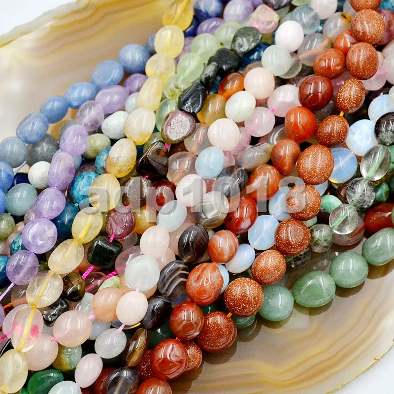 Natural Gemstone Freeform Potato 6x8-10x12mm Loose Beads on a 15.5" Strand