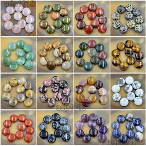 Natural Gemstones 20mm Coin Round Beads 10pcs