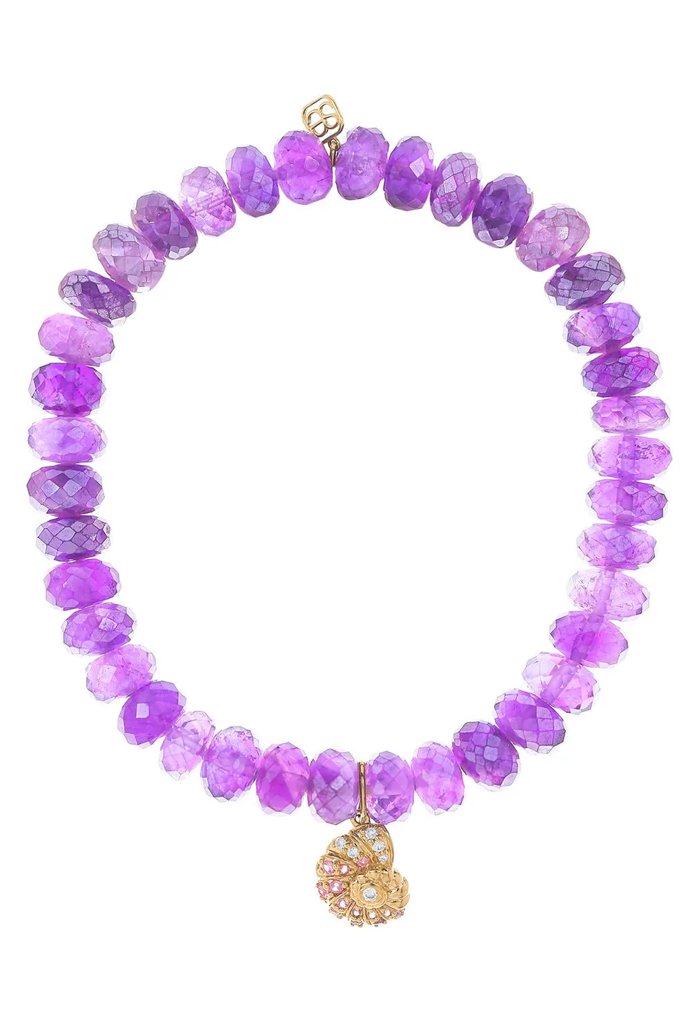 Nautilus Shell Amethyst Charm Bracelet