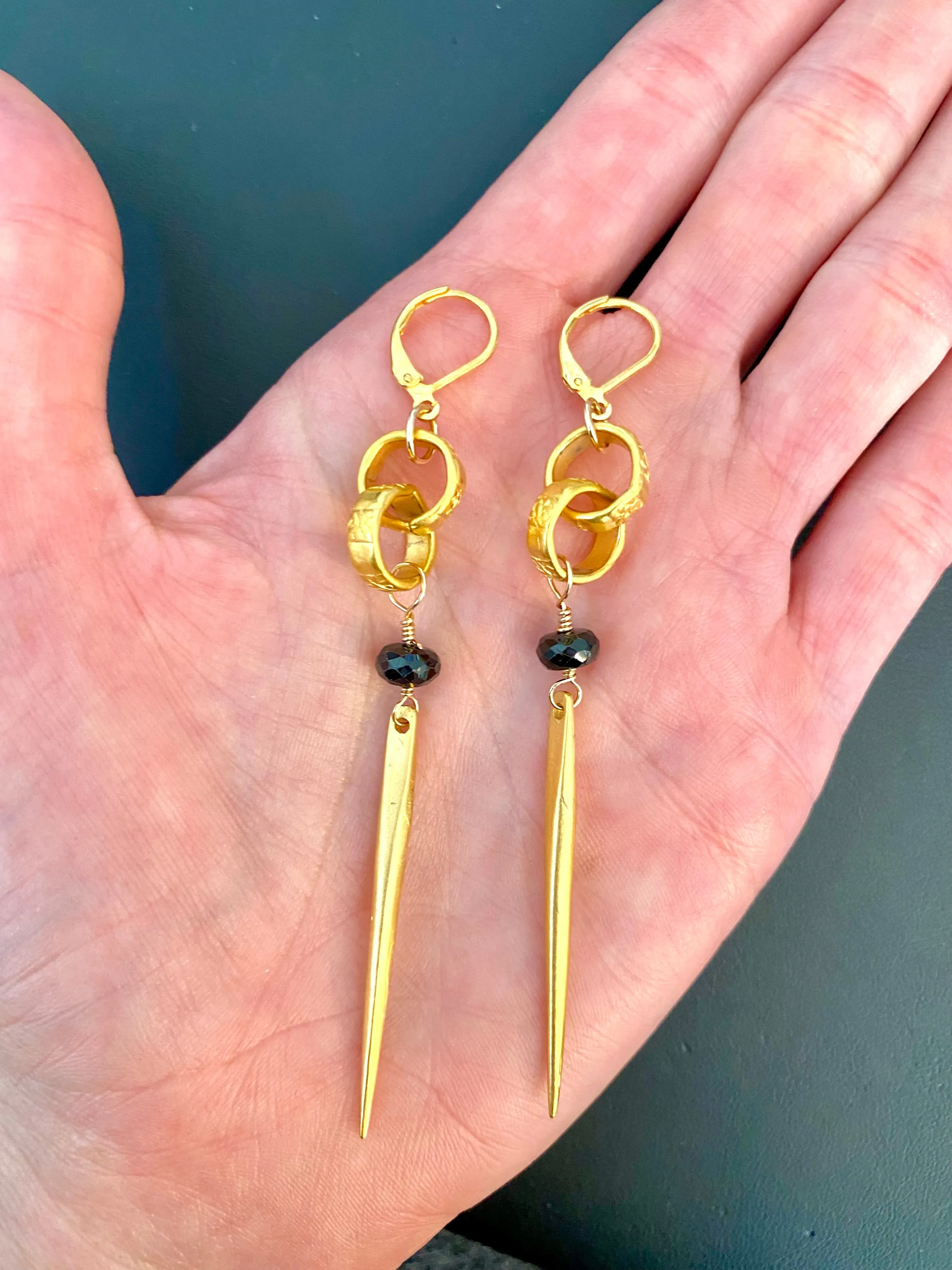 Onyx Spear Earrings