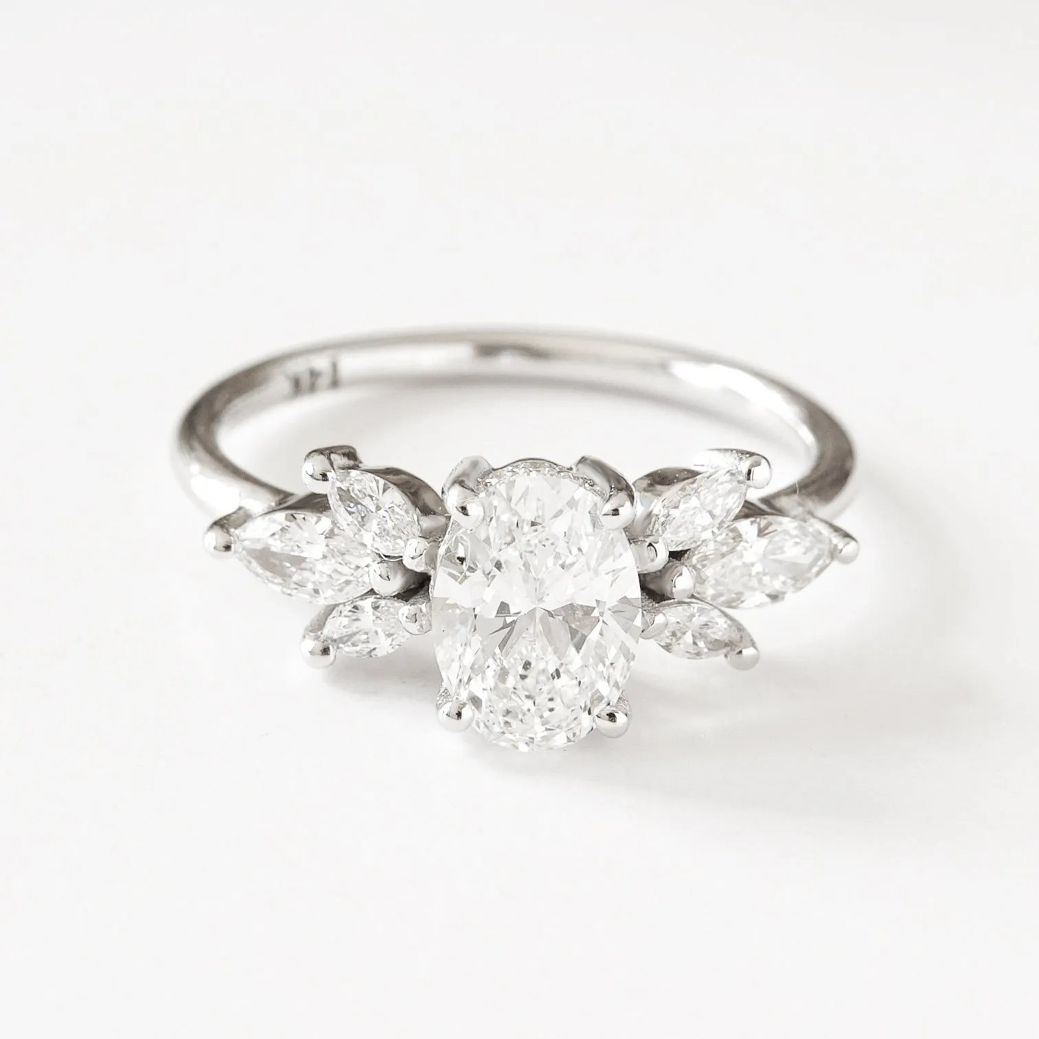 Oval Diamond Engagement ring, Hidden Halo - "Jordan"