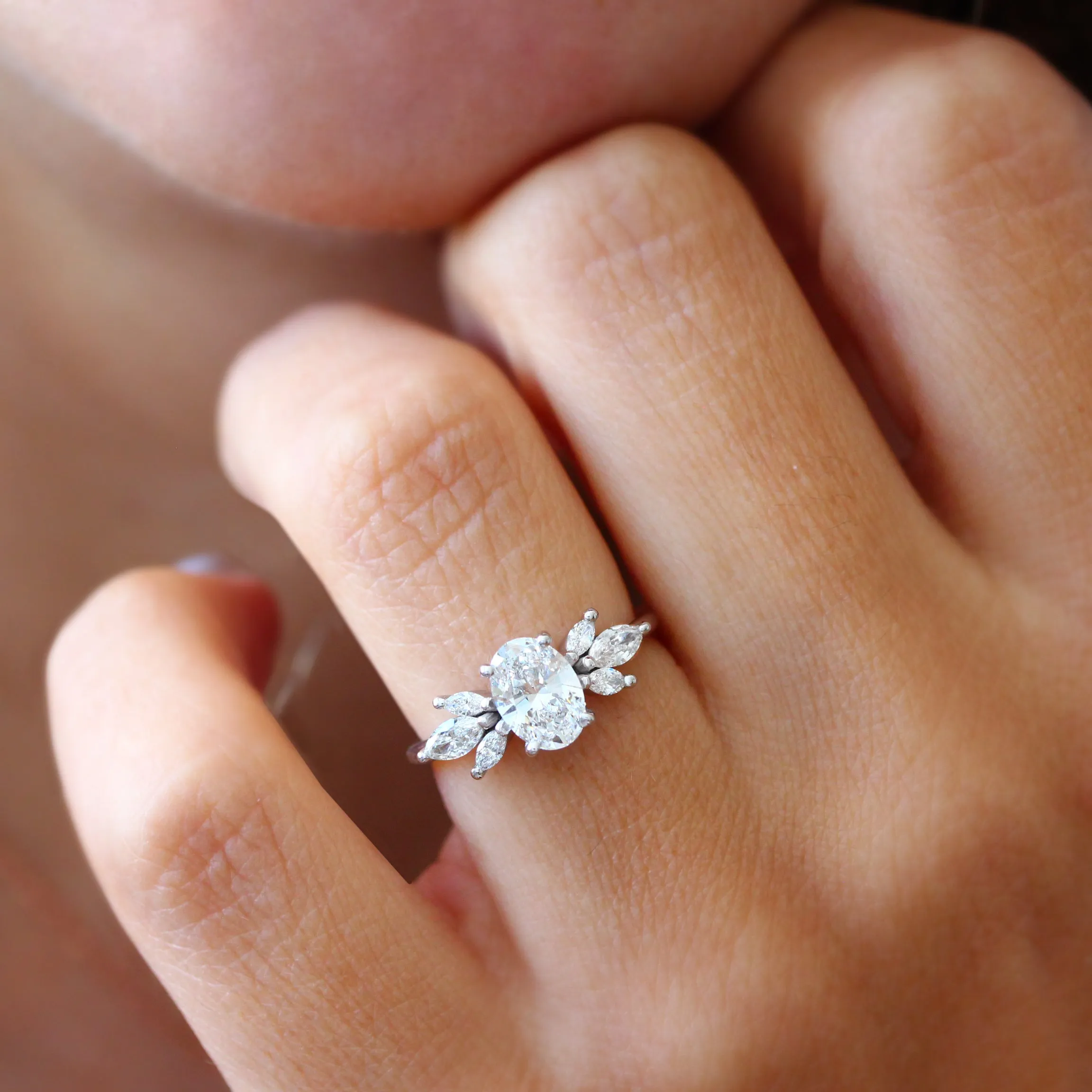 Oval Diamond Engagement ring, Hidden Halo - "Jordan"