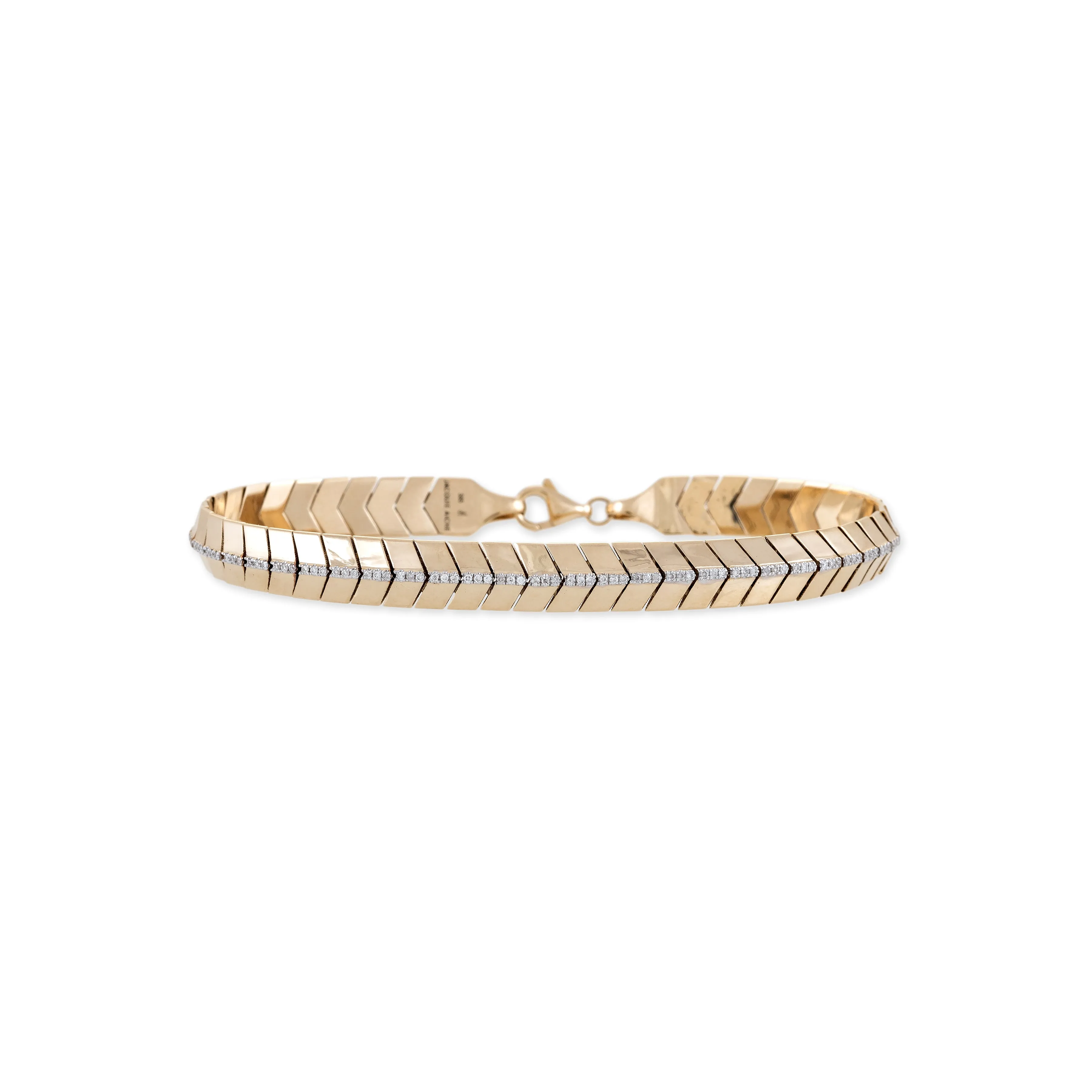 PAVE DIAMOND CENTER FISHTAIL BRACELET