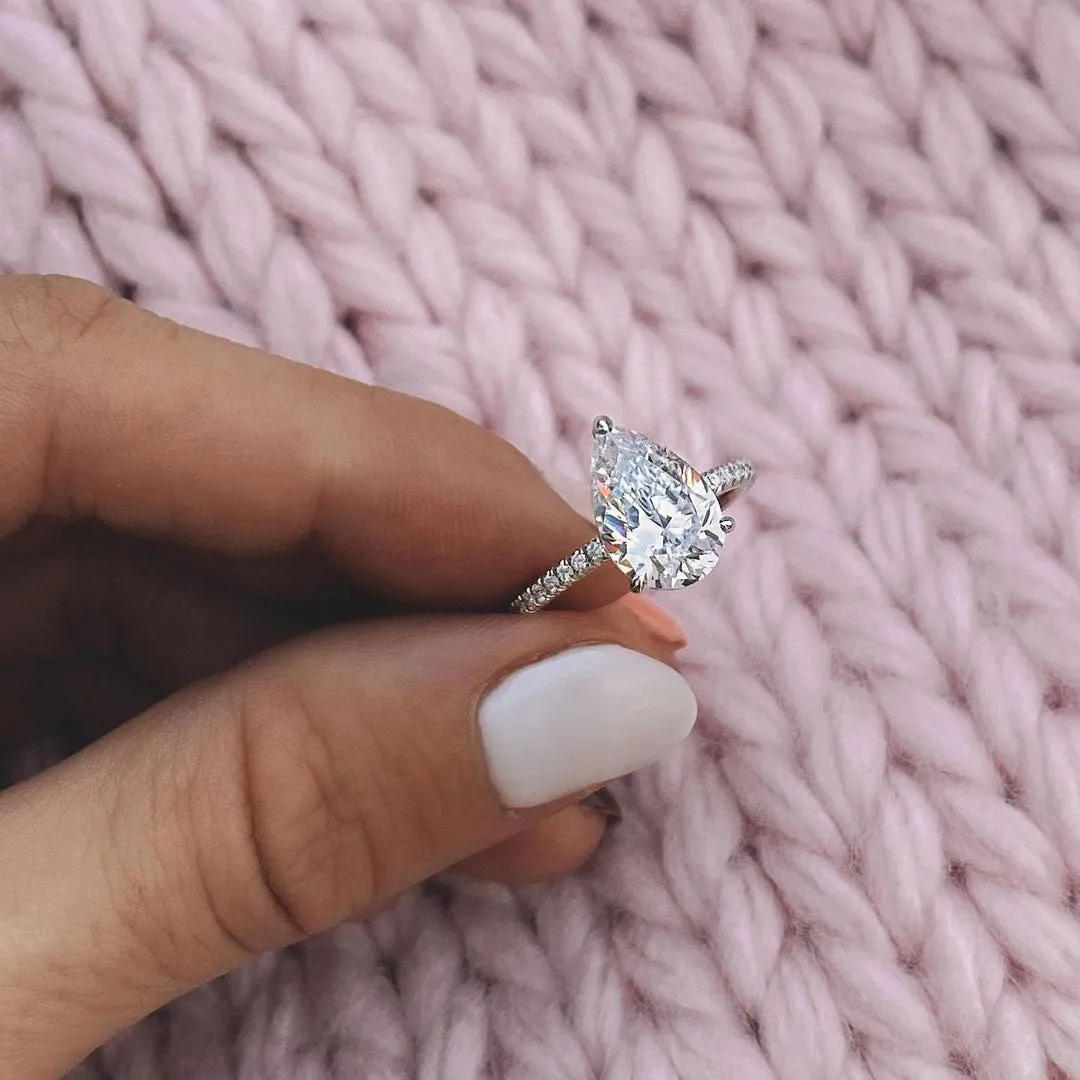 Pear CZ Engagement Ring