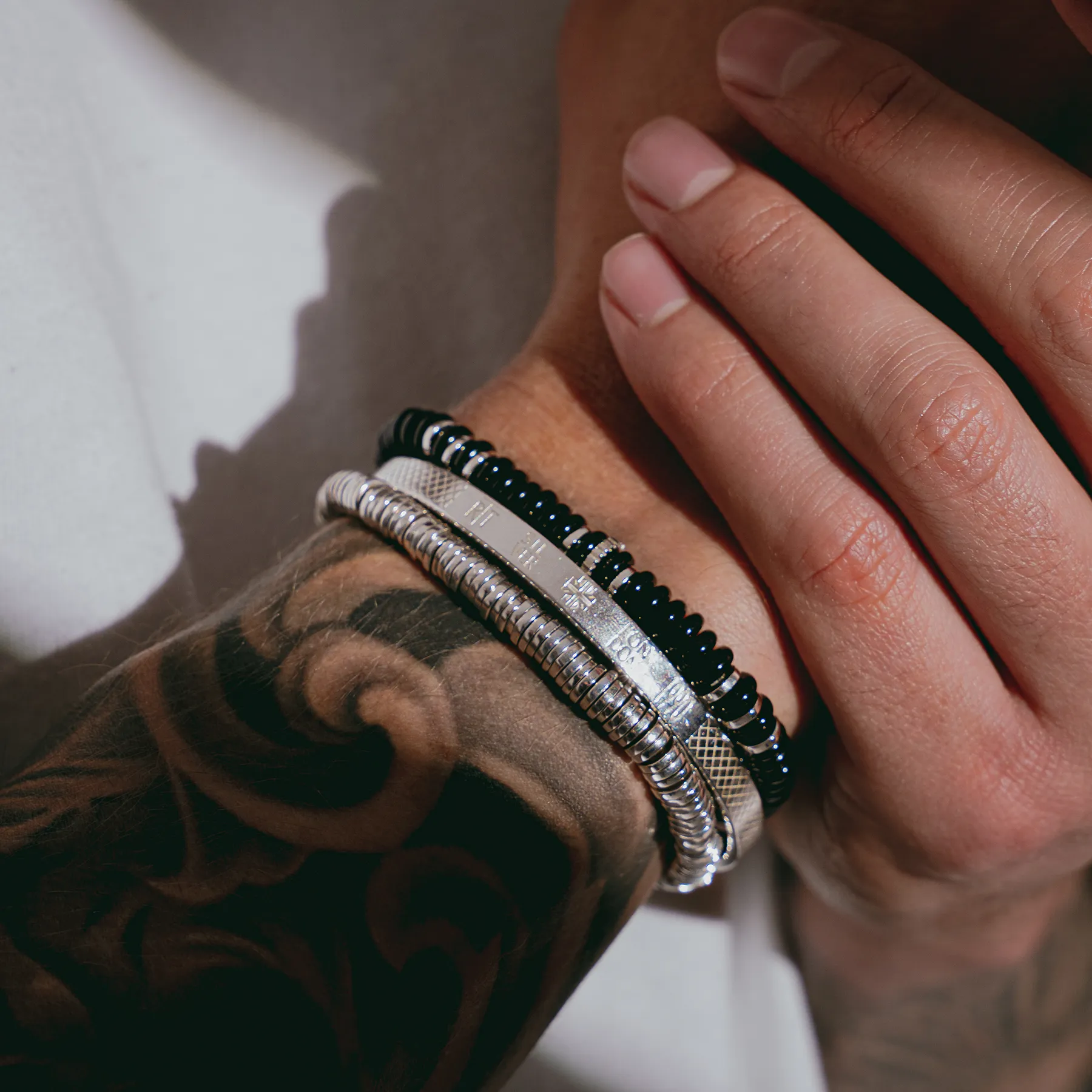 Positano Beaded Bracelet With Black Agate