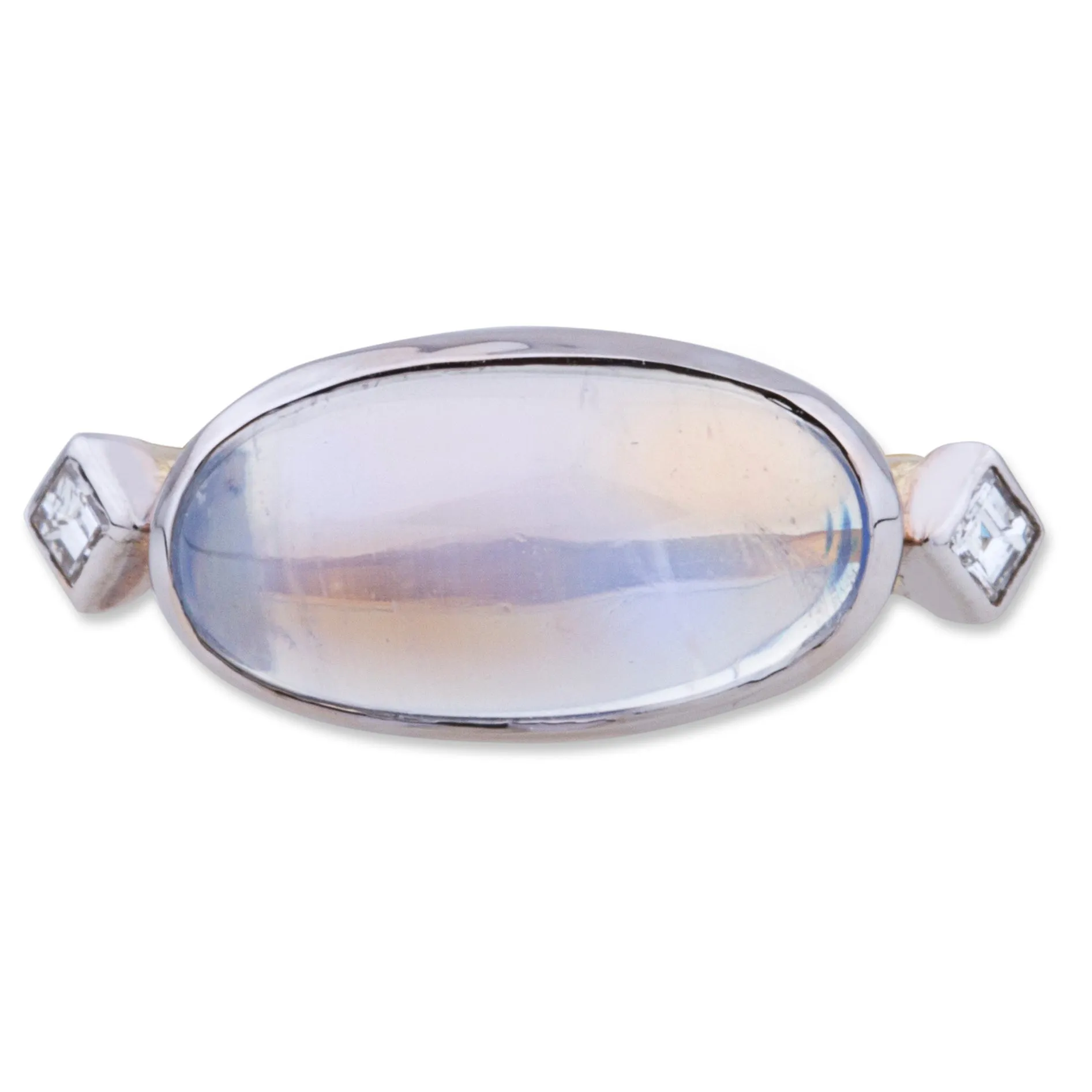 Pre-owned Lika Behar "Moondance" Ring 22K Yellow Gold Oval Blue Moonstone