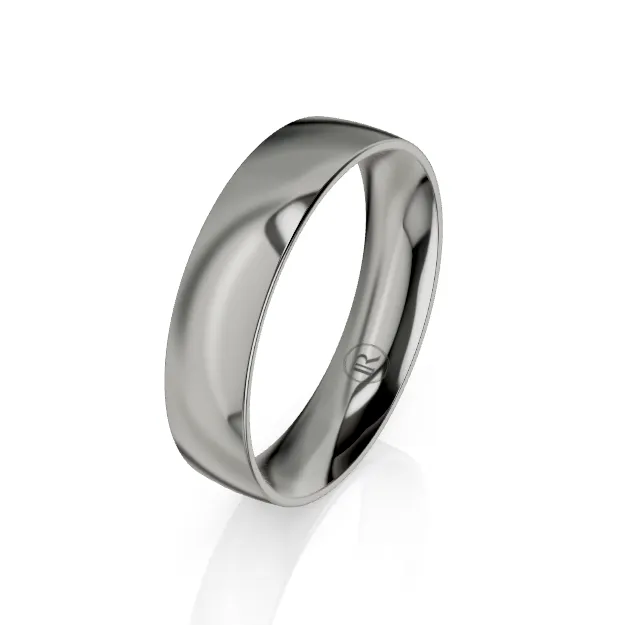 Quarter Curved Comfort Fit Titanium Wedding Ring (AC)